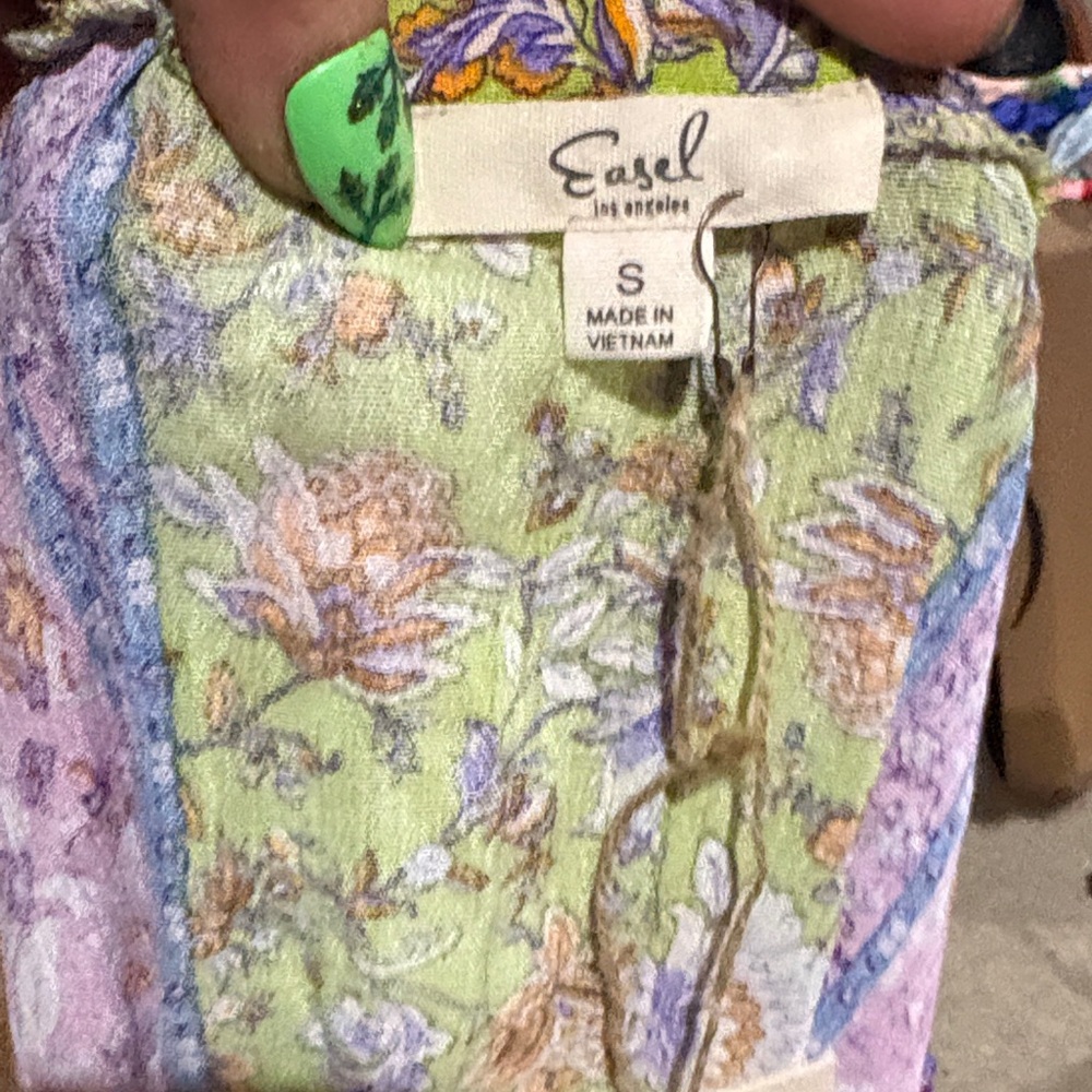 Easel NWT  Sz S Floral Off-Shoulder Maxi Dress - Picture 12 of 13